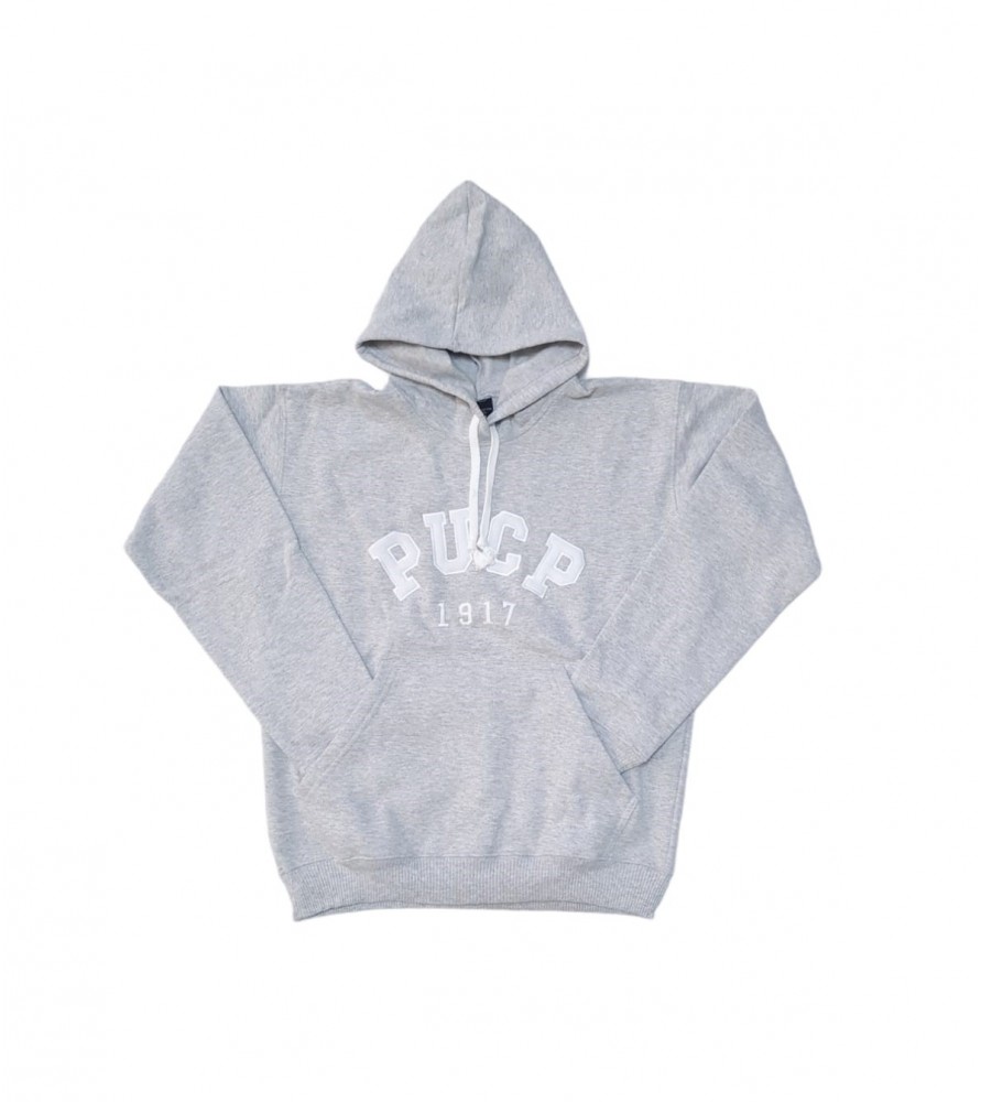 Gris Polera / Poleron con Capucha y canguro S Dama